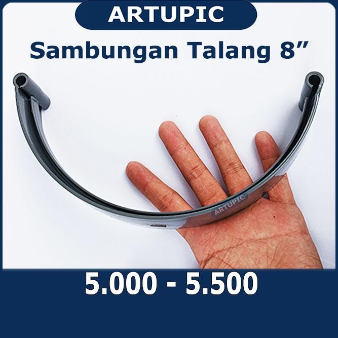 Sambungan Talang 8 inch Oval Setengah Lingkaran PVC 8" Langgeng 8"