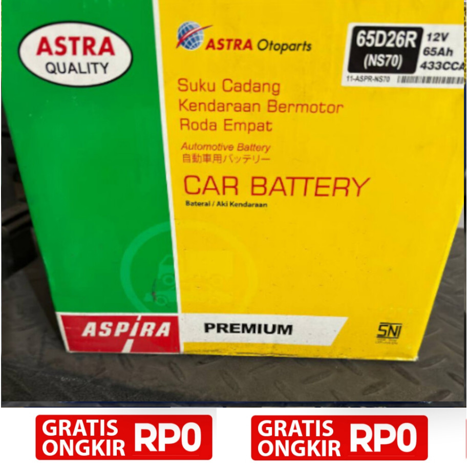 Aki Aspira NS70 / 65D26R Aspira Premium Original Astra Otoparts Asli 100%