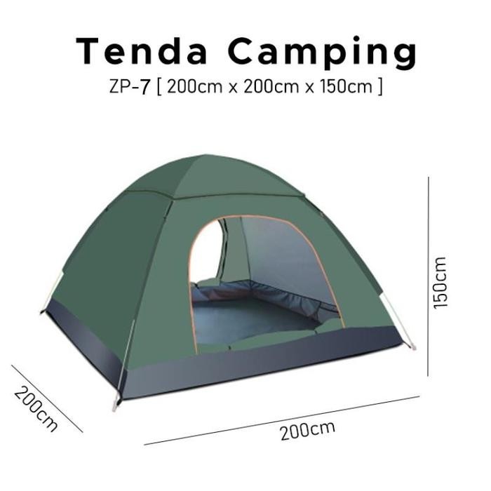Aihome Living - Tenda Camping Simpel Tenda Outdoor Tenda Camping 4 Orang Parasut Dome Anti Air Aff