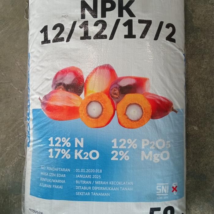 (TERLARIS) PUPUK NPK 12 12 17 2 DAUN SAWIT 50KG (TERBAIK) (TERBARU) (TERMURAH)
