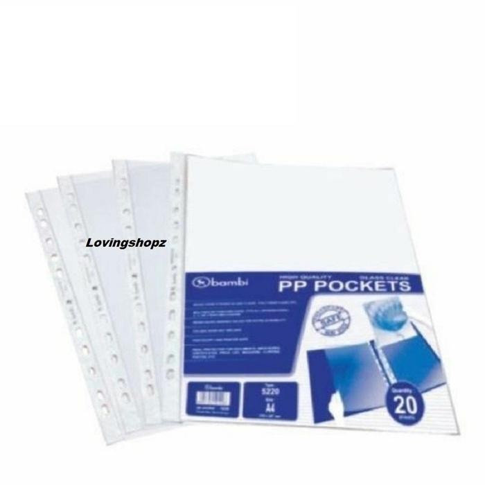 

TERMURAH PP Pockets Bambi A4/Plastik buat Binder A4 Stationery Kantor READY STOCK