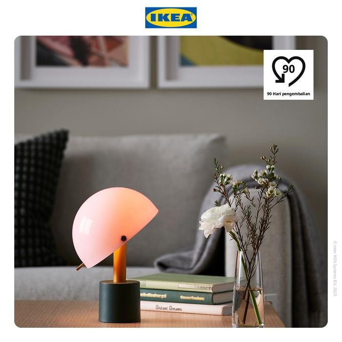 NEW IKEA NDMAST Lampu Portabel LED Dengan Baterai Pink/Abu-Hijau 26cm