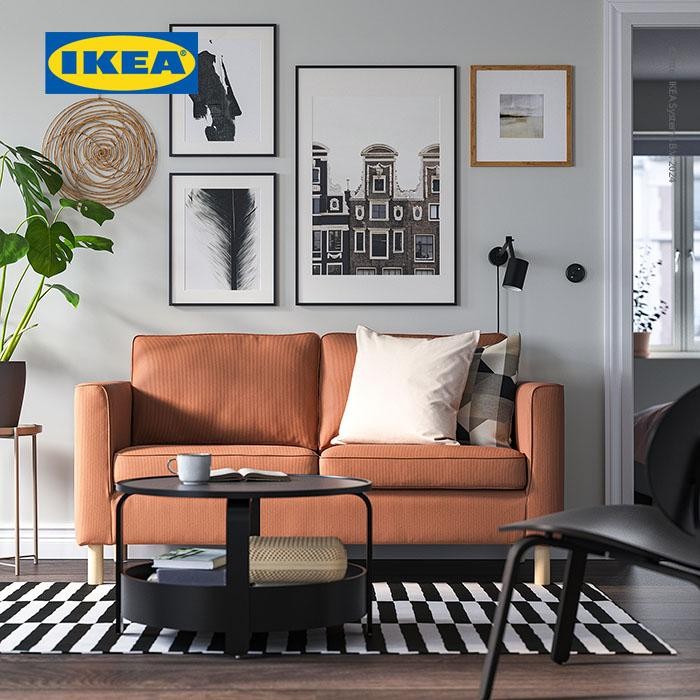 NEW IKEA PRUP Sofa 2 Dudukan Minimalis Kelinge Jingga Kecokelatan