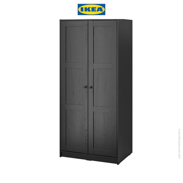 NEW IKEA RAKKESTAD Lemari Pakaian 2 Pintu Minimalis Hitam 79x176 cm