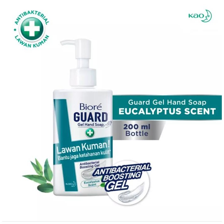 NEW BIORE Guard Gel Hand Soap Pump 200ml Eucalyptus - Sabun Cuci Tangan