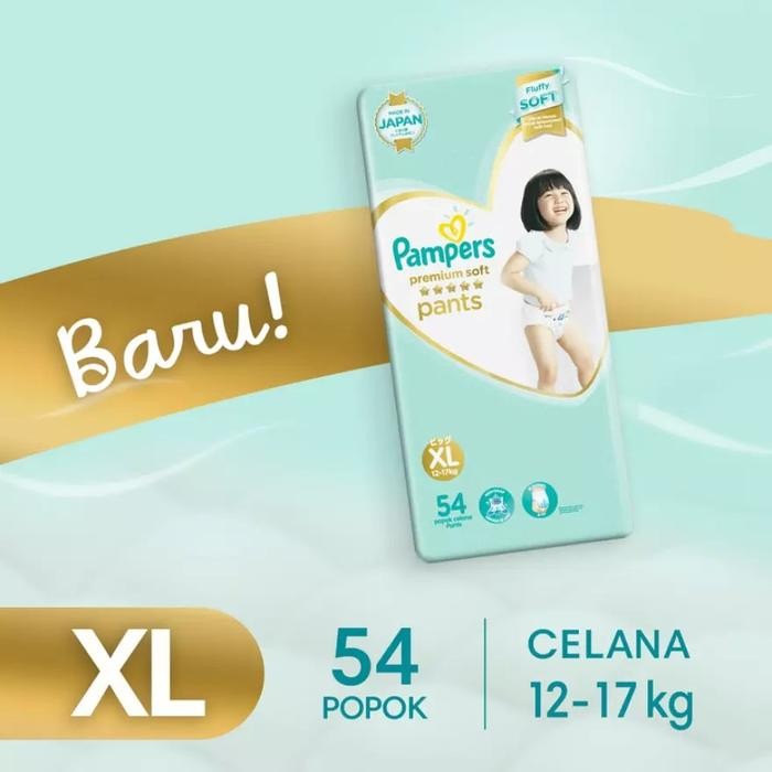 NEW PAMPERS Popok Bayi Celana XL 54 Premium Soft XL54 XL-54 Tipe Pants