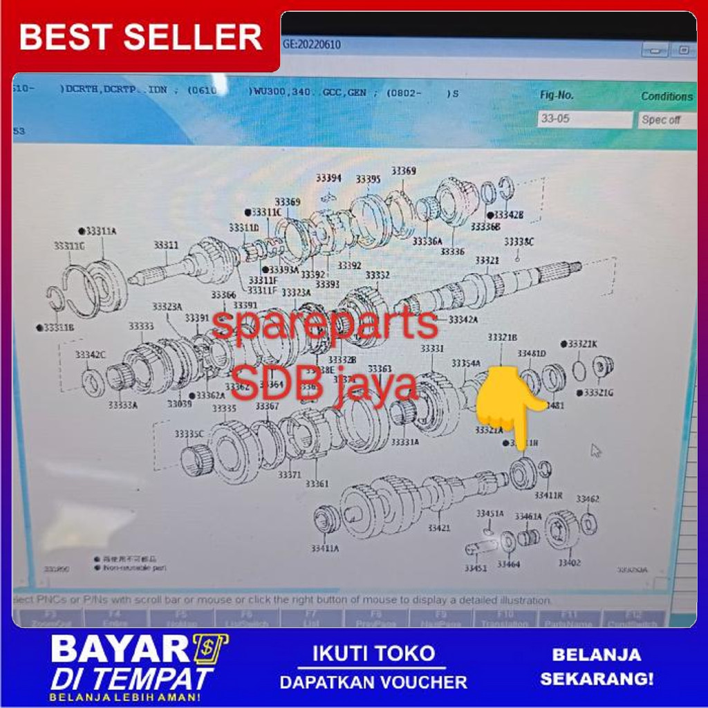 FREE ONGKIR BERING BEARING TRANSMISI GIGI COUNTER BELAKANG HINO DUTRO DYNA SAURUS BISA COD