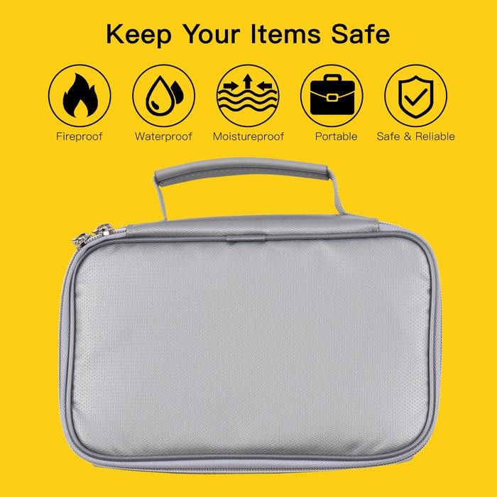 

Hot Sale! Fireproof File Document Bag Safety Organizer With 3-Digit Lock Zipper Closure Fire & Water