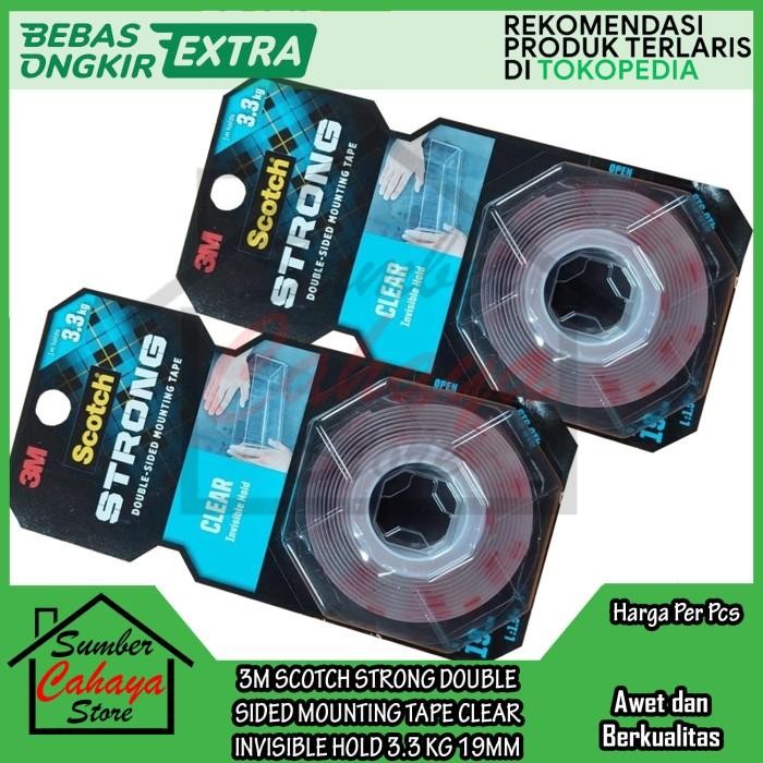 

3M Scotch Strong Double Sided Tape Mounting Clear Invisible Hold 3,3Kg 19MM 410-S19 Transparant