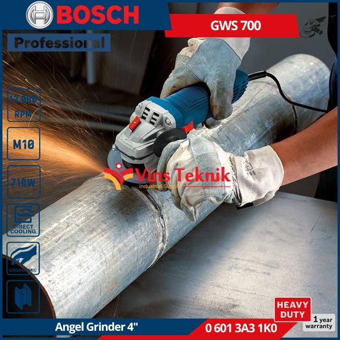 Bosch GWS700 Mesin Gerinda Tangan 4" Angle Grinder 710W Grinda GWS 700