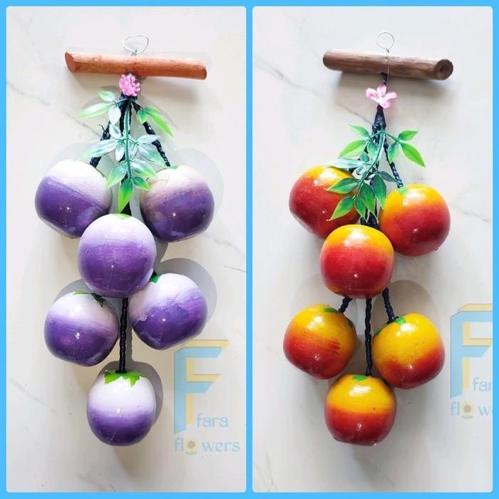 hiasan dinding buah palsu dekorasi buah gantung kayu *