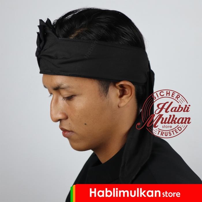 ASLI Iket Kepala Sunda Tradisional / Iket Kepala Jawa Bolong Hitam Polos Totopong - Udeng - Bendo -