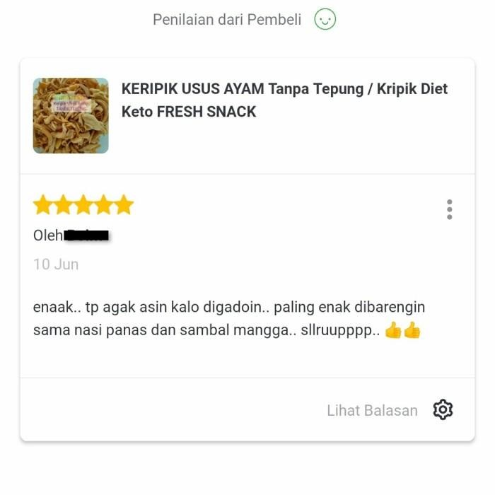 

(Allthebest) KERIPIK USUS AYAM 400gr Tanpa Tepung / Kripik Diet Keto FRESH SNACK