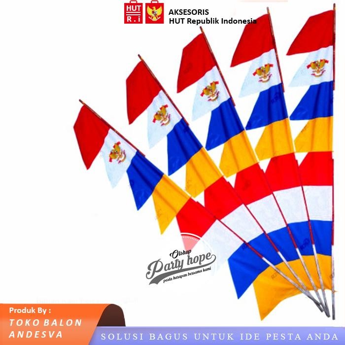 (Allthebest) bendera umbul umbul warna warni / bendera kain zig zag / Bendera Umbul Umbul Merah