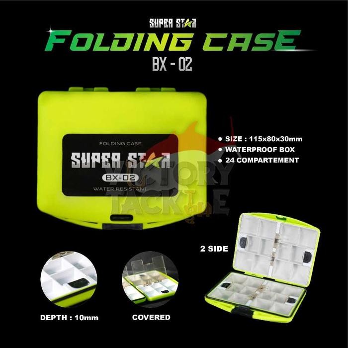Superstar Folding Pocket Case BX-02 Box Pancing Tempat penyimpanan aksesories pancing Box Tamiya