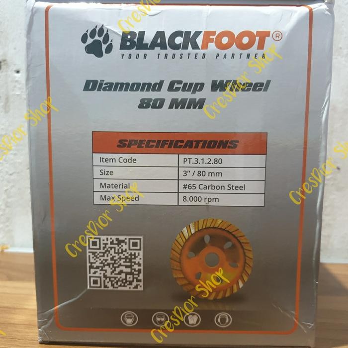 Diamond cup wheel 3 inch mata gerinda amplas beton BLACKFOOT