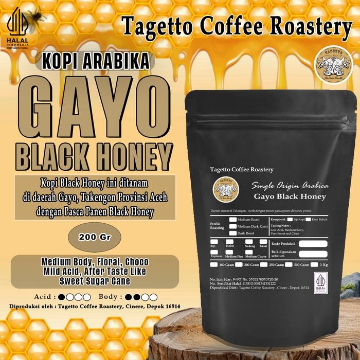 

Otten Coffee - Biji Kopi Arabika Gayo Black Honey 200Gr Aceh Gayo Specialty Arabica Bean Ground