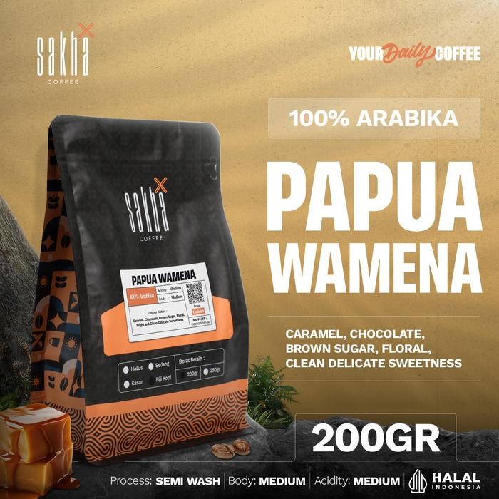 

Semekar Roastery - Kopi Arabika Papua Wamena Coffee Roast Bean Espresso Roasted Beans Biji Bubuk 200