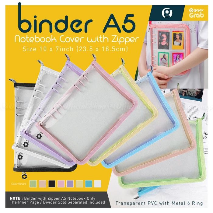 

A5 BINDER ZIPPER 6 RING ALBUM PHOTOCARD INSTAX KPOP FOTO CARD HOLDER KODE 320