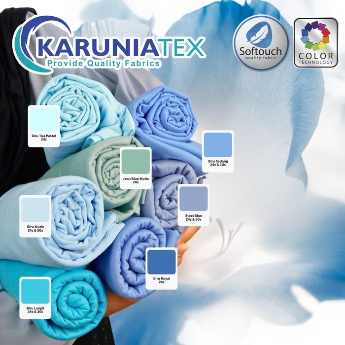

KAIN KAOS PE SOFT 24S KILOAN BIRU SEDANG KARUNIA TEXTILE KODE 852