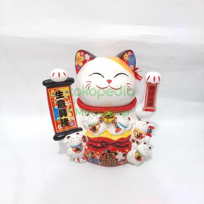 Ready Stok Hiasan patung kucing hoki besar maneki neko K2068