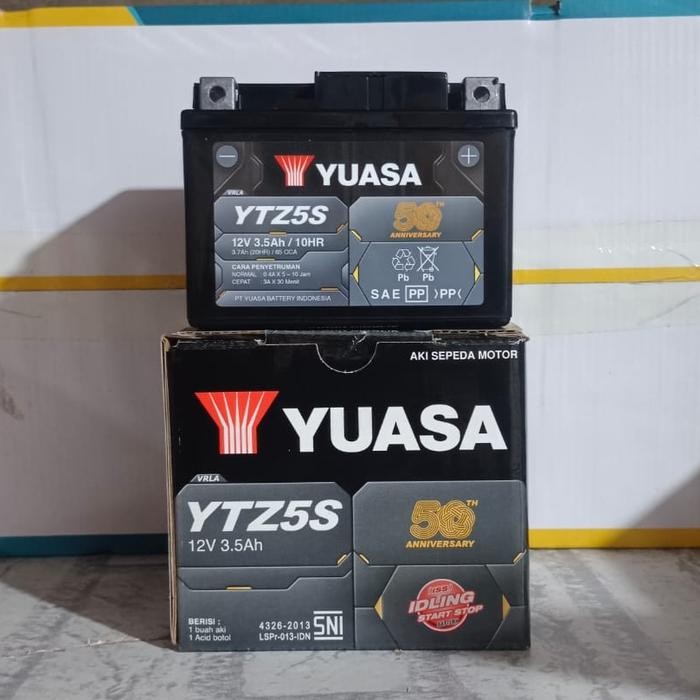 Langsung Kirim  AKI MOTOR YUASA YTZ5S AKI KERING YUASA YTZ5S ASLI ORIGINAL