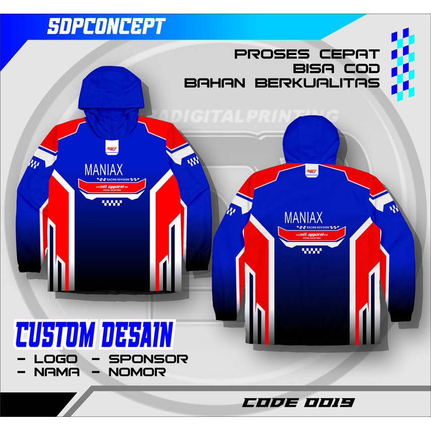 Jersey jaket  Custom Desain Sendiri - Jersey Racing, Sepak Bola, Mancing, Gowes, Komunitas - Bahan D