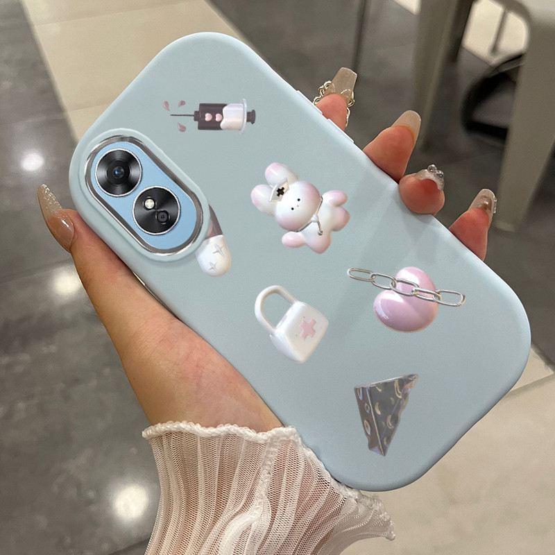 Casing Hp Untuk OPPO A17 A17K Case Casing ponsel Cesing pelindung Silikon HP Kesing Dunia beruang ke