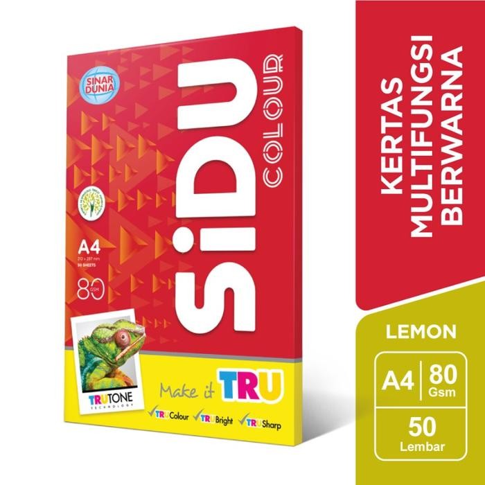 

SIDU KERTAS HVS A4 80 GRAM IT210 LEMON/ IT 210 KUNING LEMON / A4 80GR