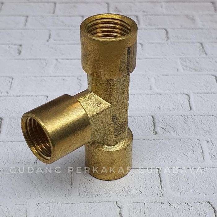 T Connector Drat Dalam 1/4 Sambungan Pipa 1/4 In Drat Dalam Tee Pipa