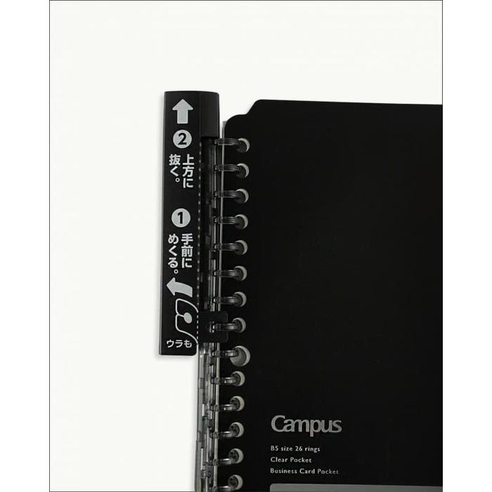 

map smart binder note tipis slim b5 kokuyo hitam black l170d 26 ring kode 864