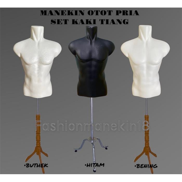 MANEKIN PRIA SETENGAH BADAN 1 SET KAKI TIANG / PATUNG BAJU GAMIS PRIA *