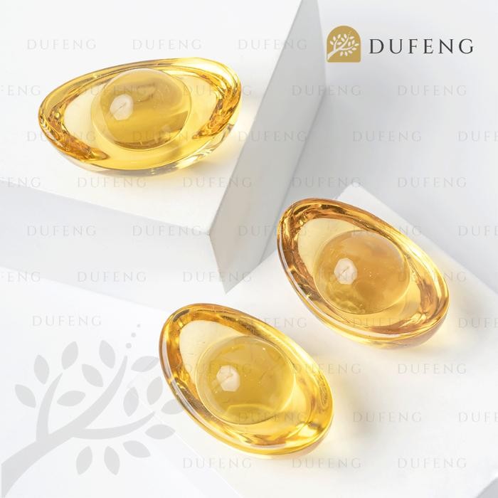 Yellow Crystal Ingots Tael Emas Uang Cina Kuno Lambang Kemakmuran *