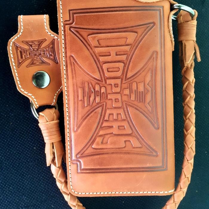 Dompet bikers panjang pria 100%kulit asli