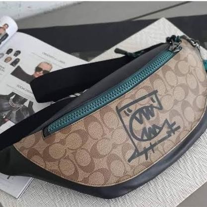 Warren Belt Bag In Signature Canvas With Rexy By Guang Yu