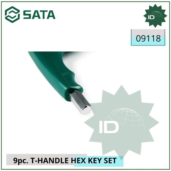 Ready Kunci Handle T Hex 9Pc 09118 T-handle Hex Key Set Sata