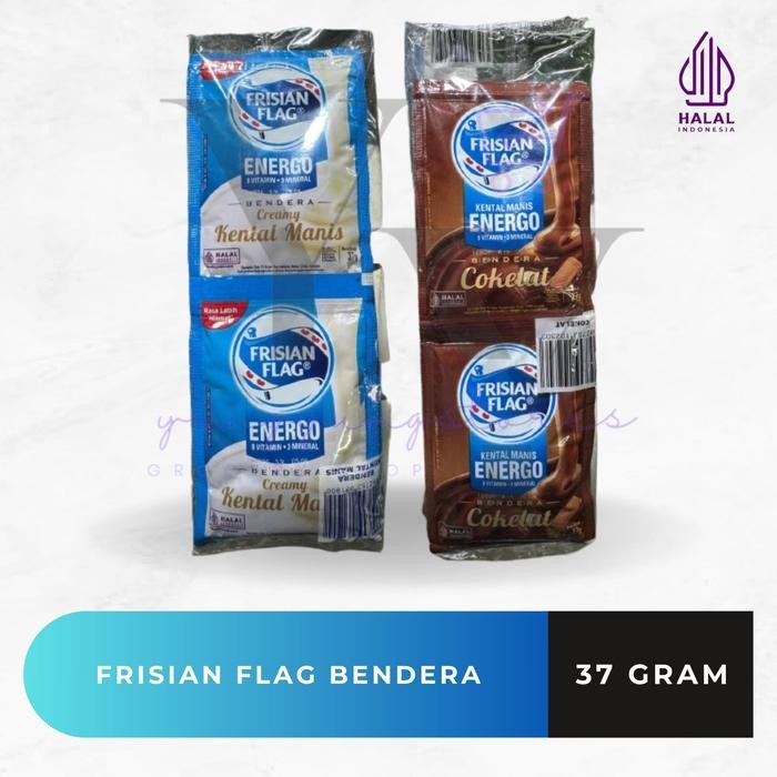 

[Sachet] Frisian Flag Susu Bendera Kental Manis Biru & Cokelat Isi 6 Sachet 37 Gram