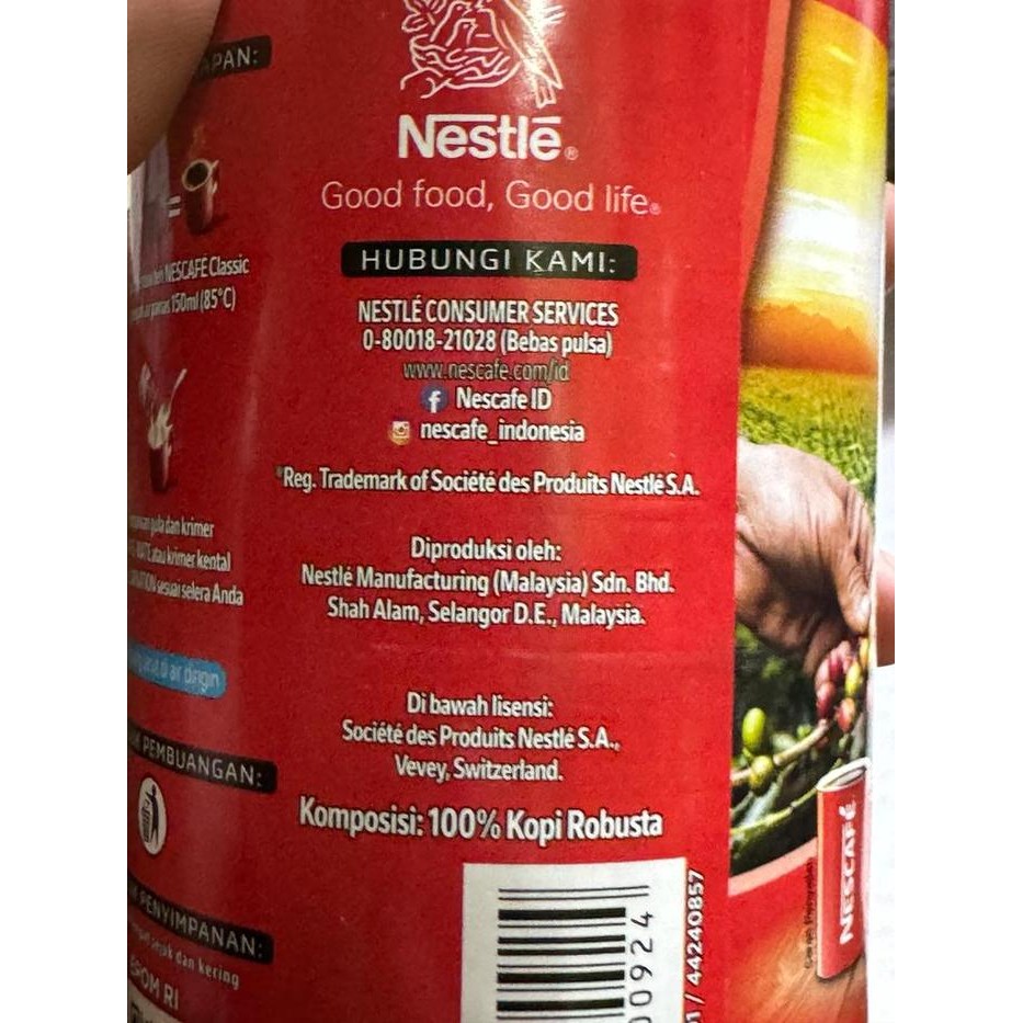 

[Botol] Nescafe Classic Kopi Hitam Instant Jar 100 Gram