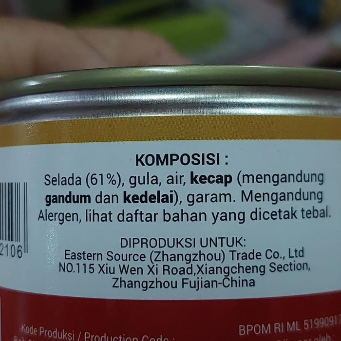 

Pickled Lettuce / Acar Selada / Caisim Dalam Kaleng Tts Brand 182 Gram