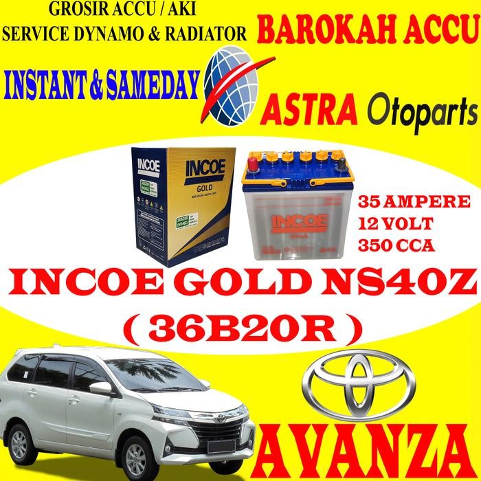 Aki Mobil Toyota Avanza Incoe Gold Ns40Z / 36B20R , 35 Ah