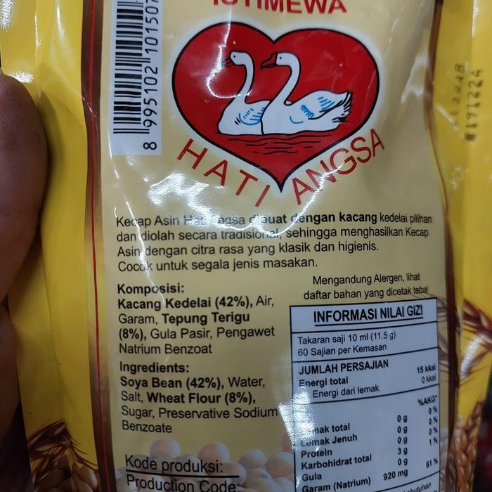 

[Refill] Kecap Asin Cap Hati Angsa 600 Ml