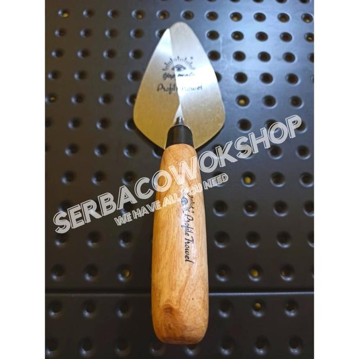 ID TJAP MATA SENDOK SEMEN LANCIP 6" STAINLESS GAGANG KAYU MODEL PROFIL