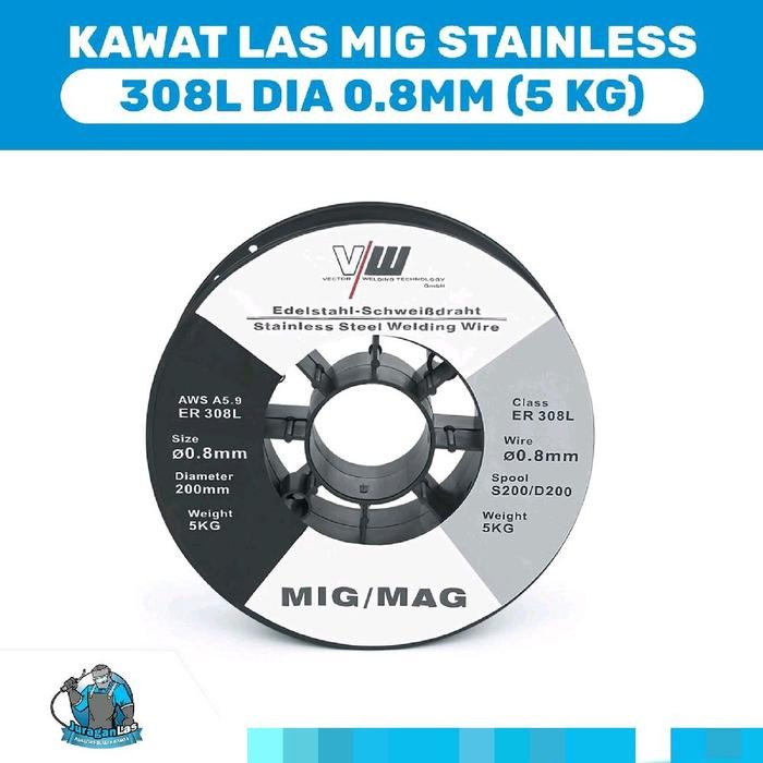 Kawat Las Mig Stainless Wire 308L Diameter 0.8Mm Berat 5 Kg