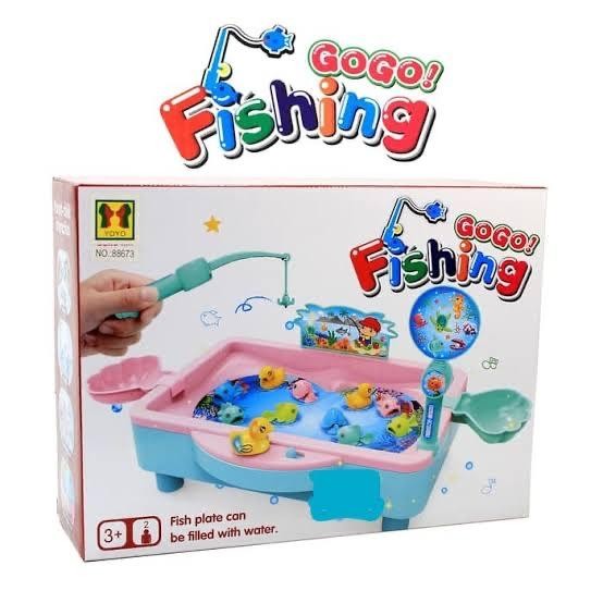 Go Go Fishing Game / Mainan Pancing Isi Air Ikan Seru Pancingan Gerak
