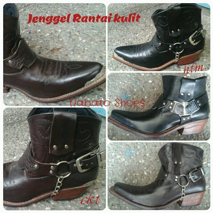 Sepatu Jenggel Rantai Touring Kulit / Nabato Shoes