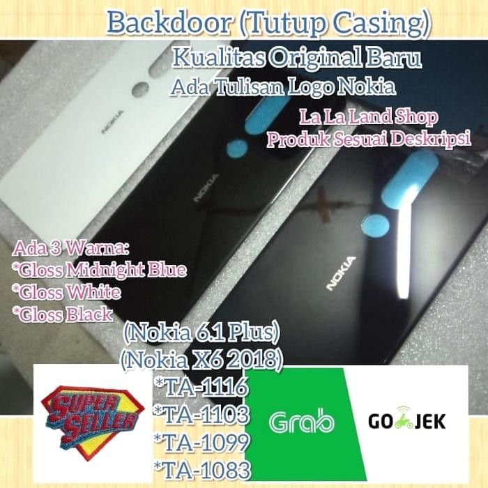 Backdoor Tutup Casing Belakang Original Nokia 6.1 Plus (Nokia X6 2018)