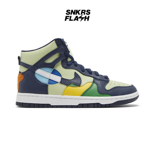 NIKE DUNK HIGH LX PISTACHIO MIDNIGHT NAVY Sepatu Sneakers Wanita - DQ7575300 - Size 38.5