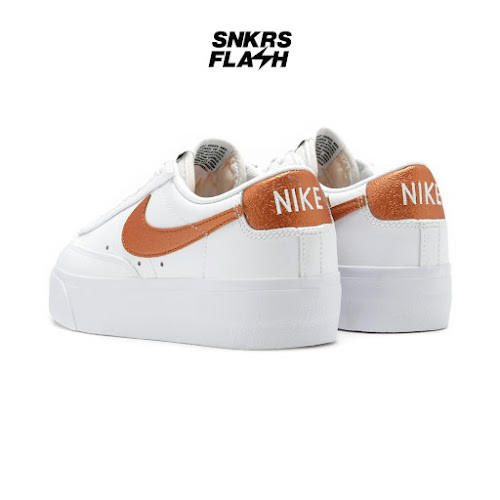 NIKE BLAZER LOW WHITE COPPER Sepatu Sneakers Wanita - DQ7571100 - Size 39
