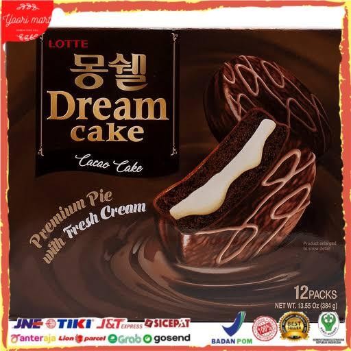 Lotte Dream Cacao Cake Vanilla Makanan Camilan Korea Import Enak 384G
