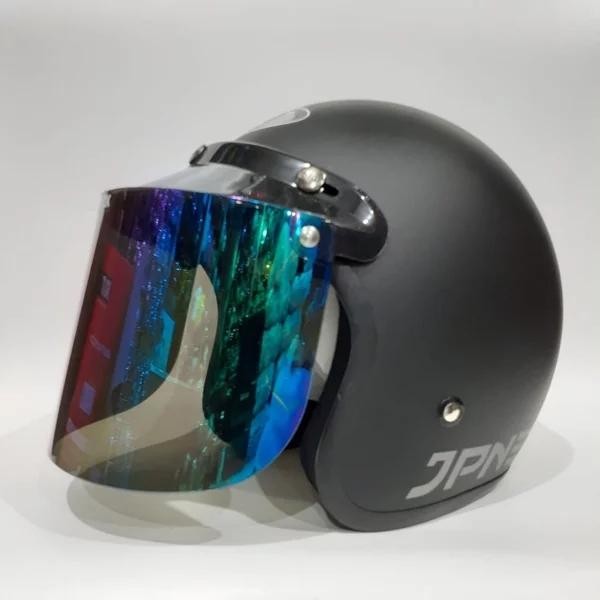 Terlaris - Visor Kaca Helm - Kaca Flat Bogo - Visor Iridium Silver Rainbow Bogo